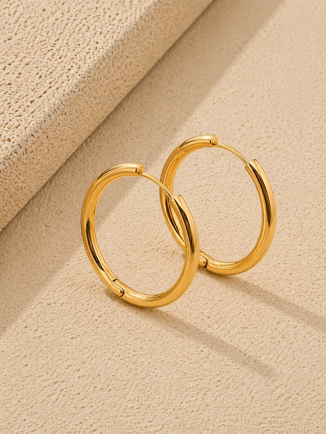 Ατσάλινα Σκουλαρίκια • Golden Hoops