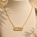 Crystal Pin Necklace • Gold/Silver • Ατσάλι