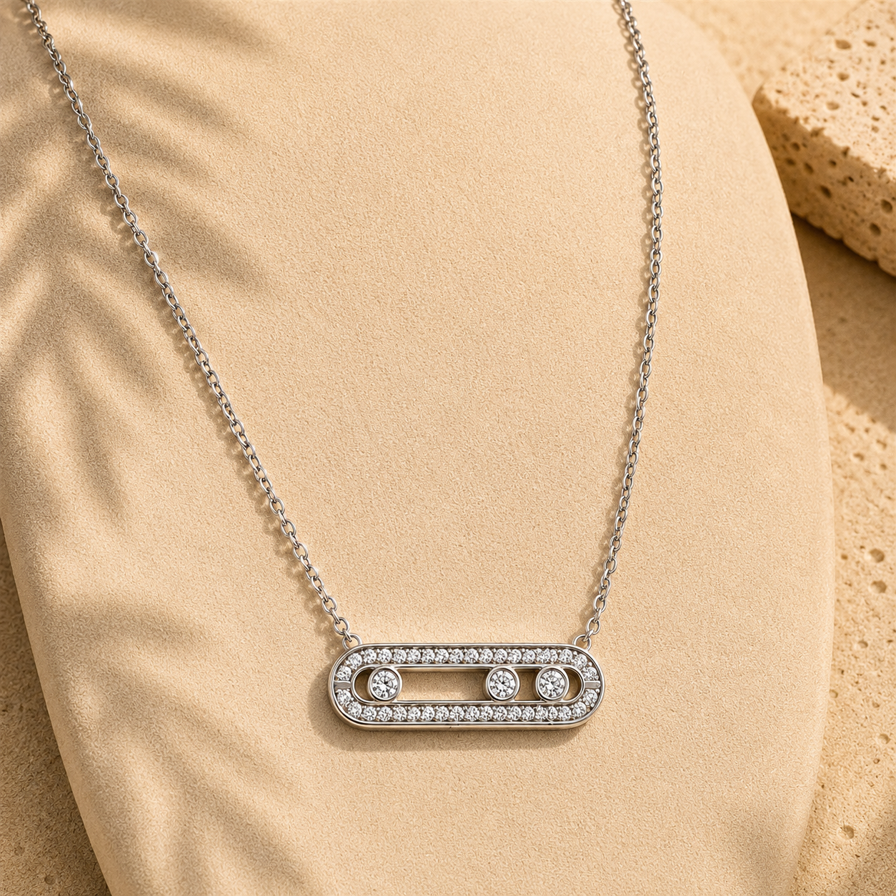 Crystal Pin Necklace • Gold/Silver • Ατσάλι