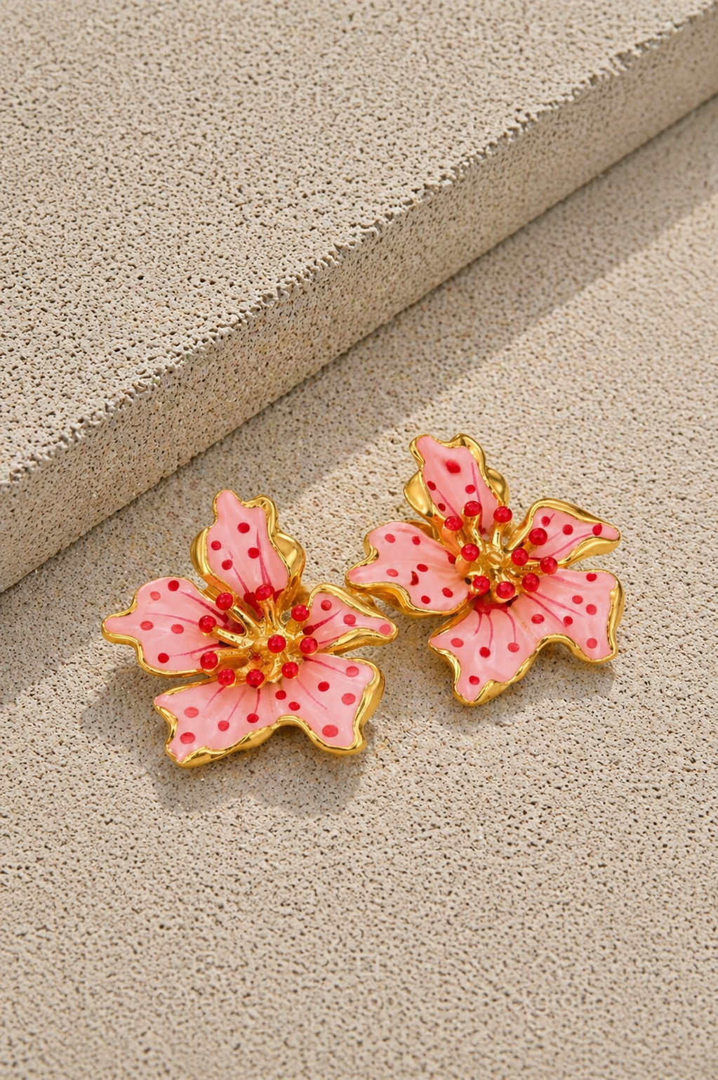 Ατσάλινα σκουλαρίκια Flowerence in Pink