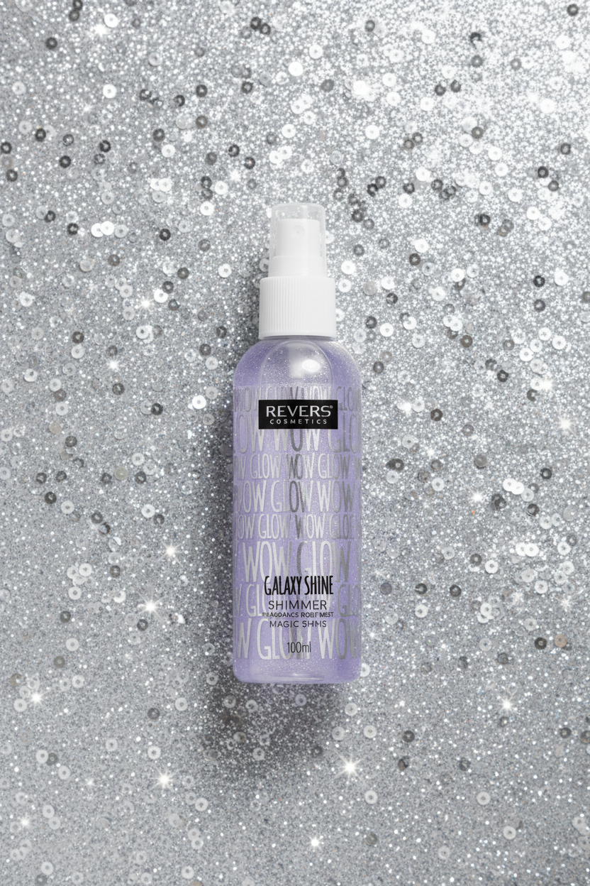 Revers Galaxy Shine - Silver Glitter Background