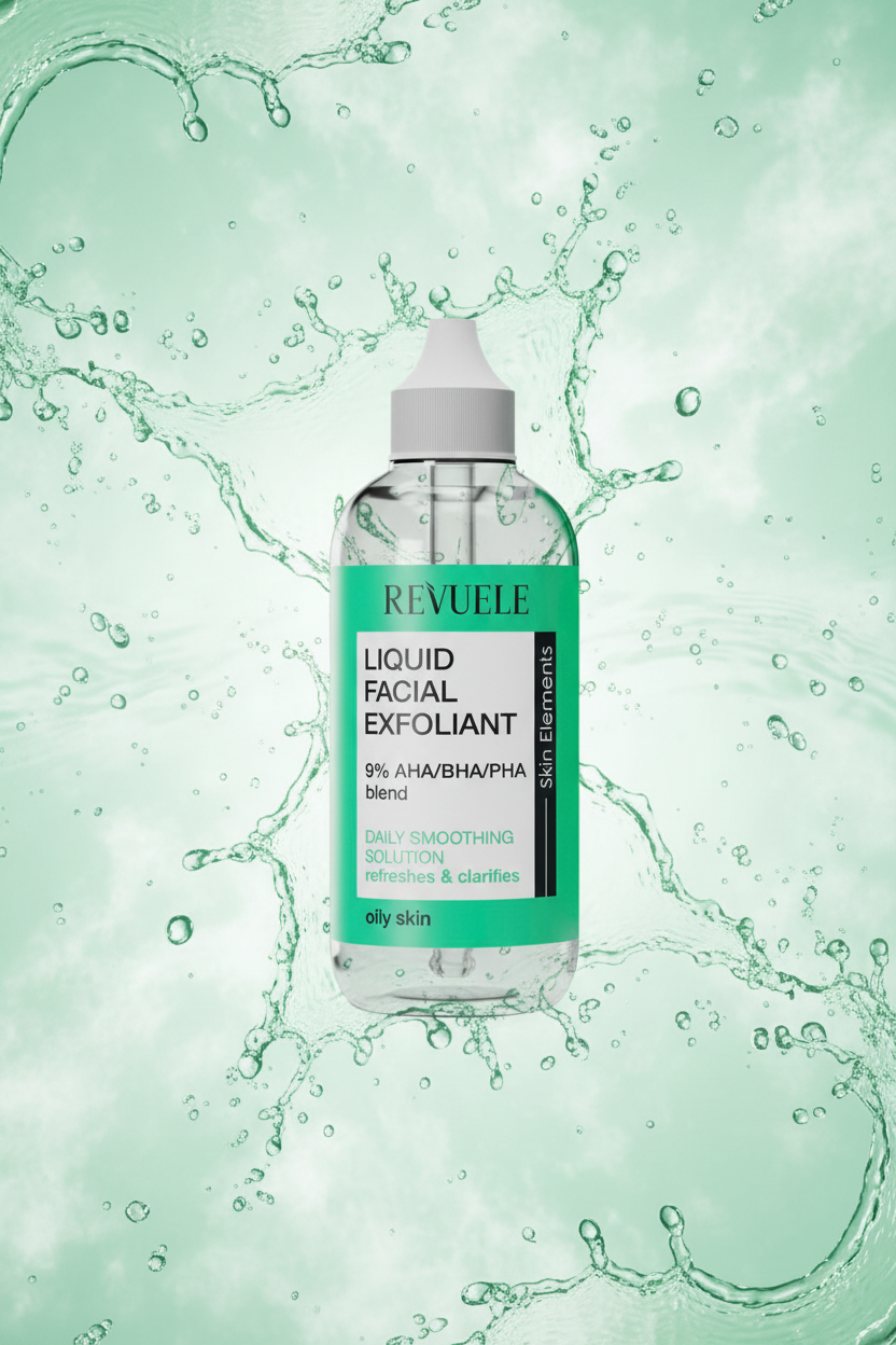 Revuele Liquid Facial Exfoliant - Water Splash Background