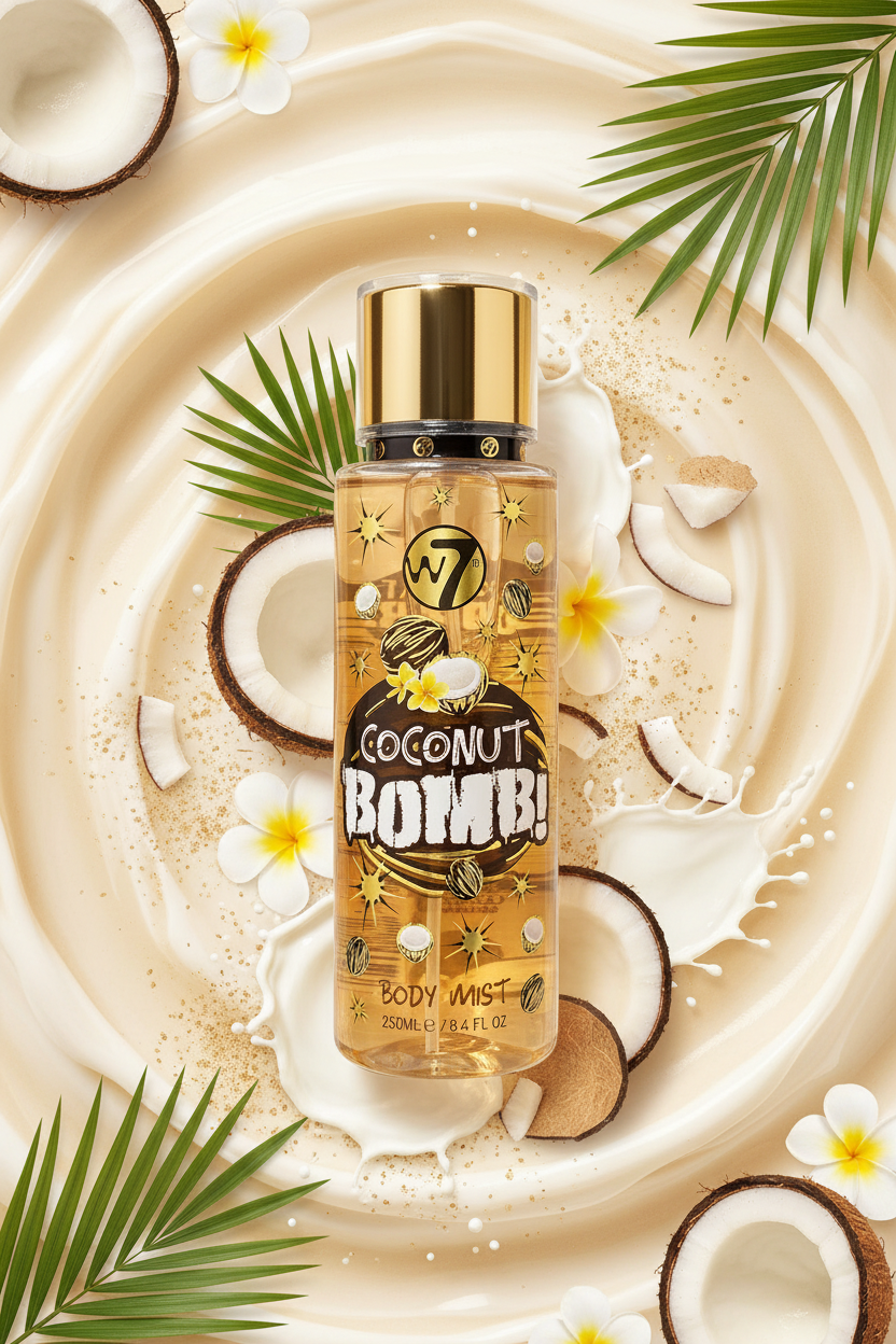 W7 Coconut Bomb - Aesthetic Coconut Texture Scene