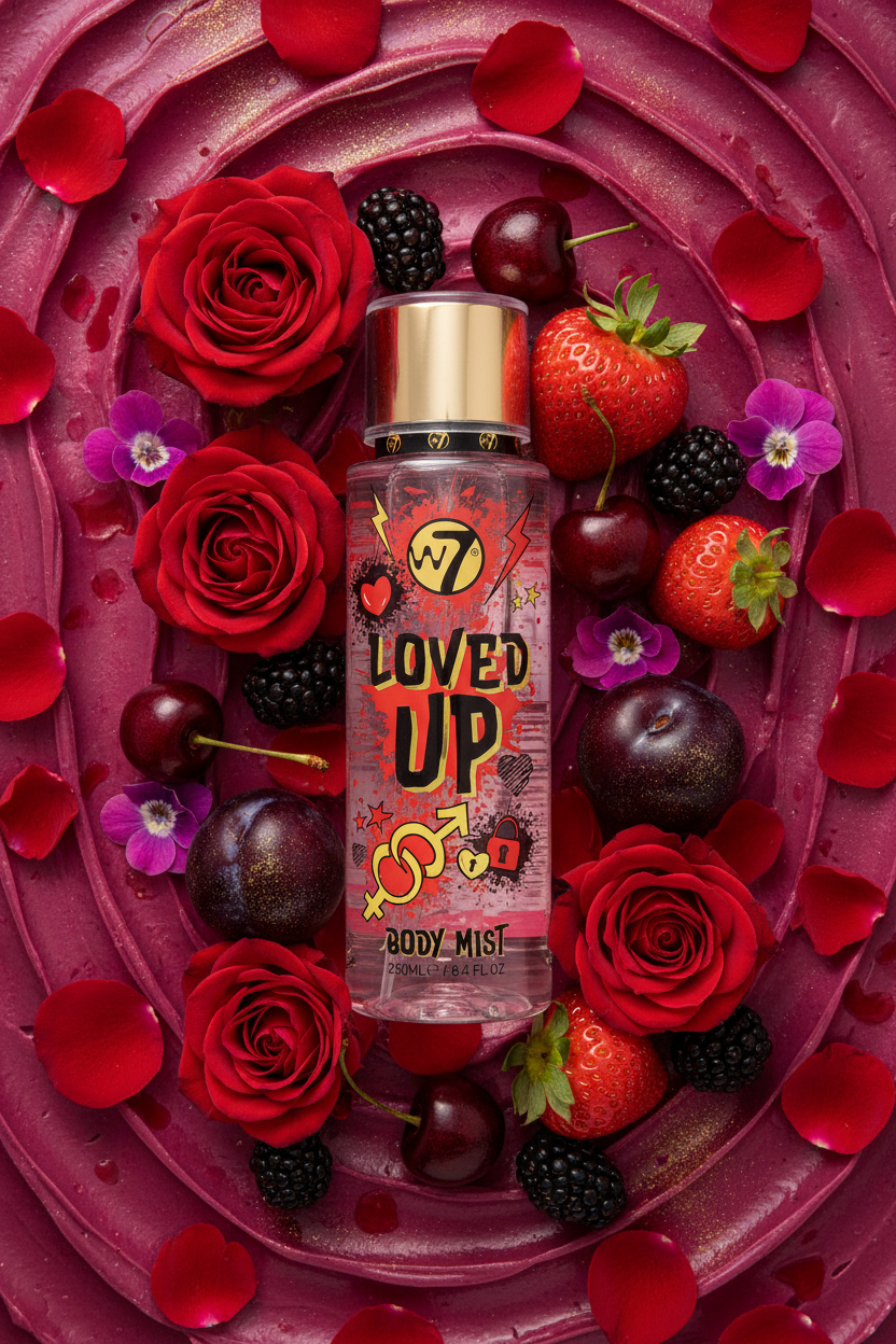 W7 Loved Up - Aesthetic Red Purple Fruits & Flowers Scene